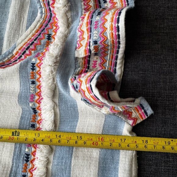 THML Blue and Pink Flutter Sleeve Blouse Size Medium - Picture 9 of 13